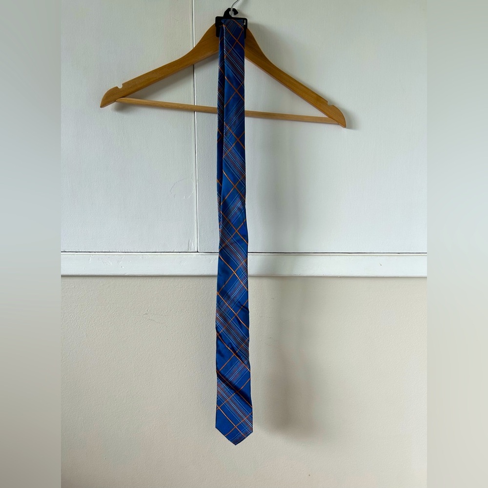 Classic Blue and Red Plaid Men's Tie